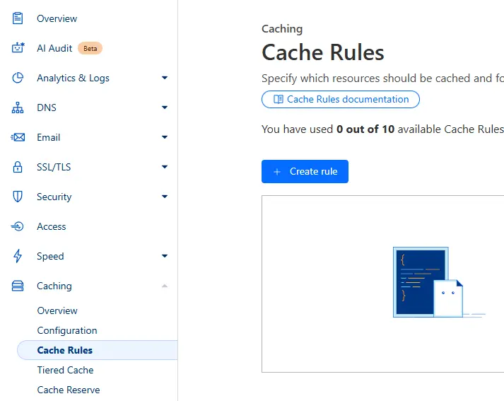 Tạo Cache Rule trong Cloudflare