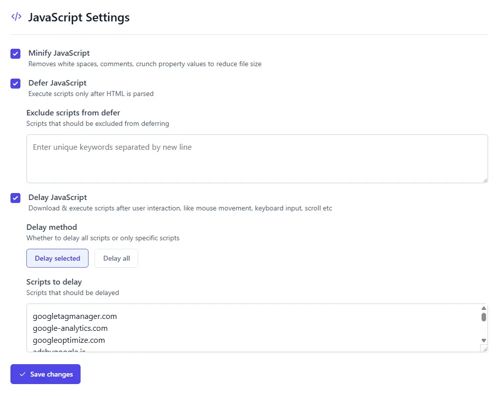 javascript-settings