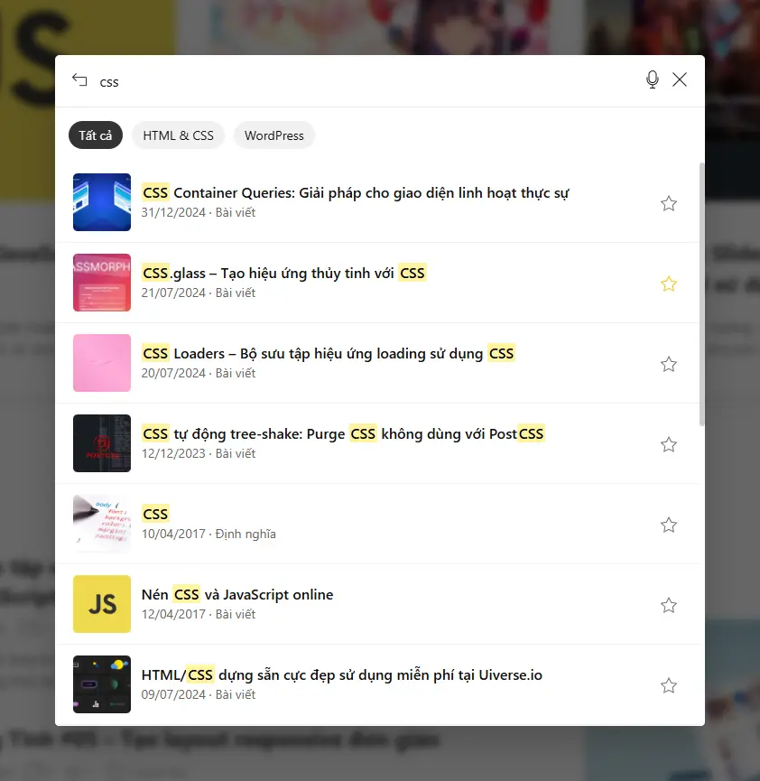 Tăng trải nghiệm tìm kiếm với Init Live Search