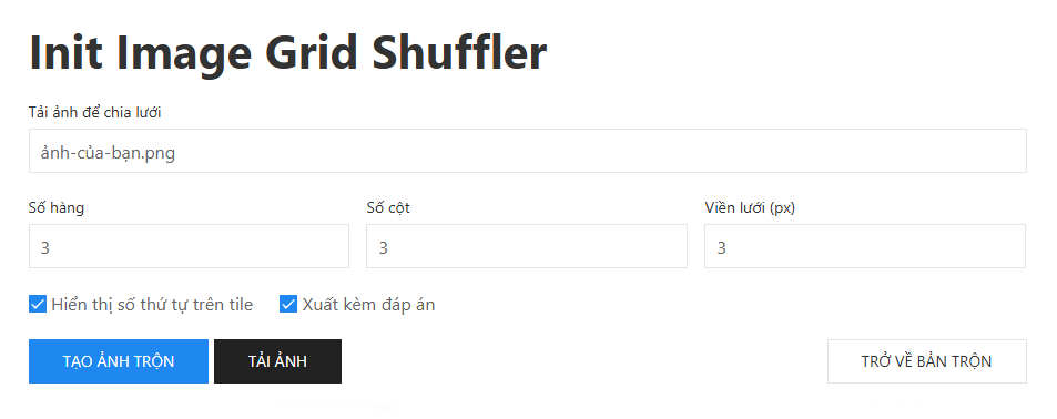 Hướng dẫn sử dụng Init Image Grid Shuffler