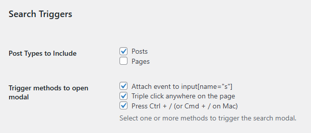 Search Triggers