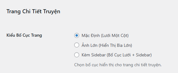 Bố cục trang chi tiết truyện