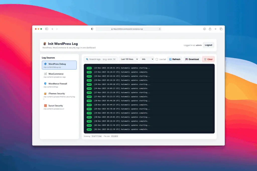 Init WordPress Log Mockup