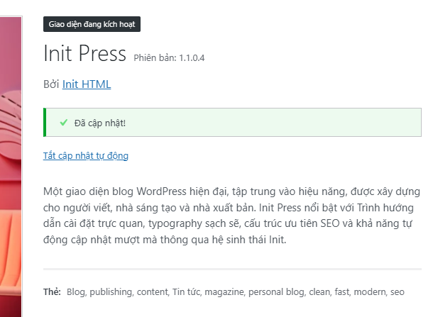 Tự động cập nhật Init Press