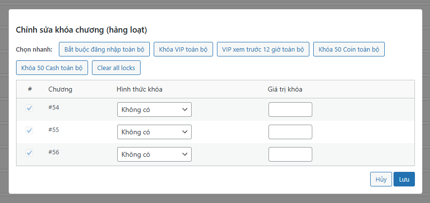 Chinh sửa khóa chương