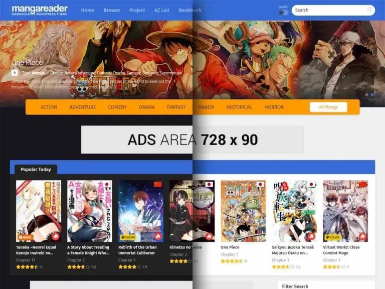 MangaReader – Theme WordPress gọn nhẹ cho website truyện tranh