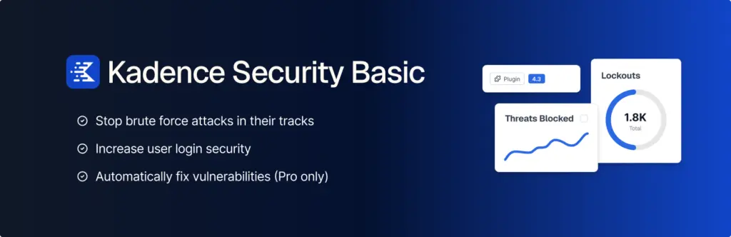 Kadence Security – Password, Two Factor Authentication, and Brute Force Protection
