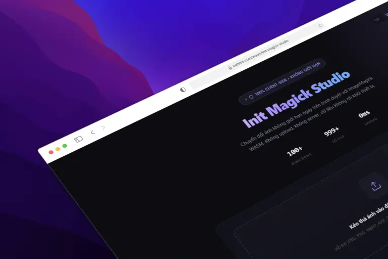 Init Magick Studio: Công cụ chuyển đổi và nén ảnh hàng loạt 100% trên trình duyệt, không cần upload lên server