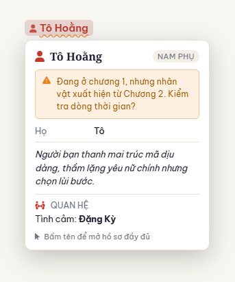Cảnh báo nhân vật xuất hiện sớm hơn thiết kế